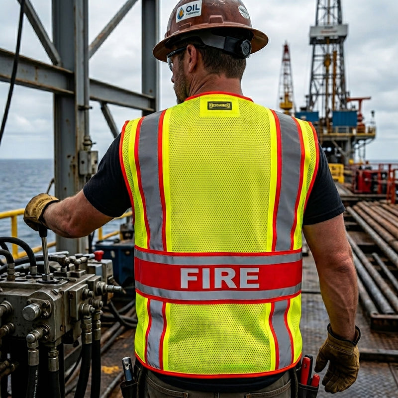 OccuNomix Type P Class 2 Hi-Vis Fire Mesh Back Public Safety Vest, LUX-DPSF-DOR, view 3 of 3
