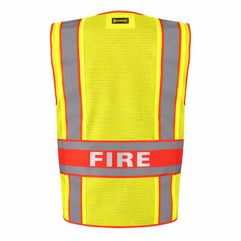OccuNomix Type P Class 2 Hi-Vis Fire Mesh Back Public Safety Vest, LUX-DPSF-DOR, view 2 of 3