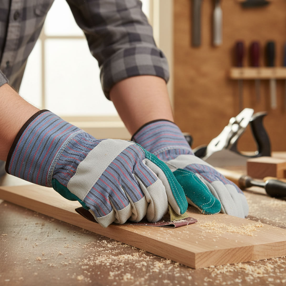 Pyramex Safety GL1006W Split Cowhide Leather Double Palm Gloves, Gray Pyramex Safety GL1006W Split Cowhide Leather Double Palm Gloves, Gray