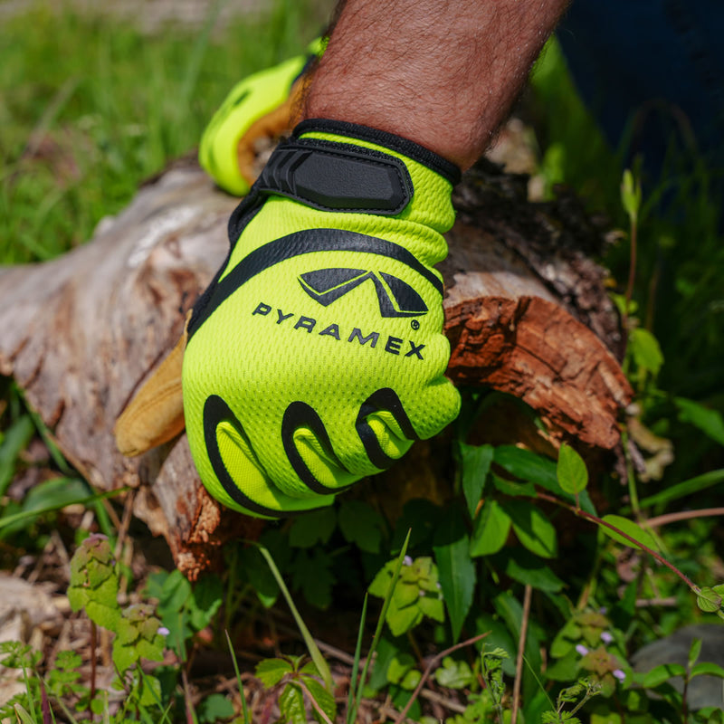 Pyramex GL104HT A1 Cut Resistant Work Gloves, Hi-Vis Green/Black, view 6 of 7