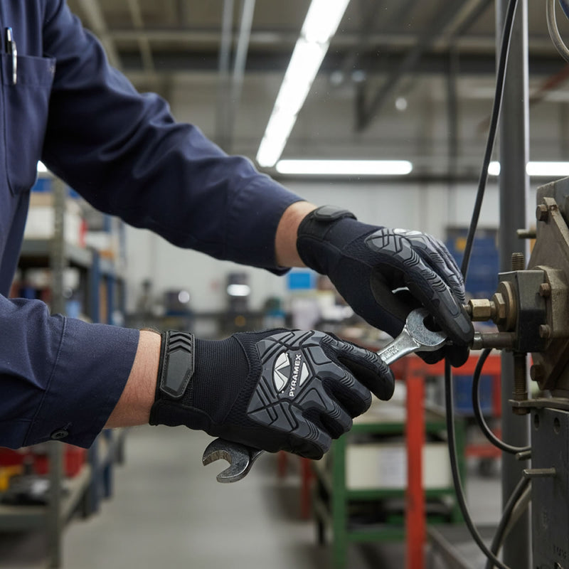 Pyramex GL204HT Synthetic Leather Impact Gloves, Black, view 3 of 3