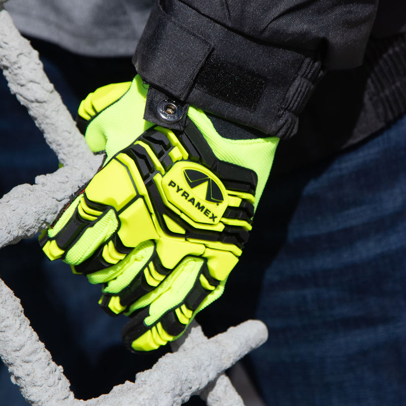 Pyramex GL807HT Synthetic Leather Level 2 Impact Gloves, Hi-Vis Green, view 4 of 4