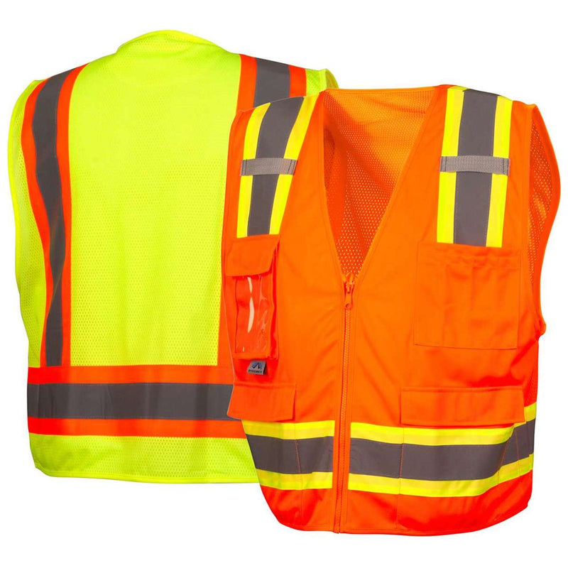 Pyramex RVZ24CP Type R Class 2 Hi-Vis Mesh Back Safety Vest, view 4 of 16
