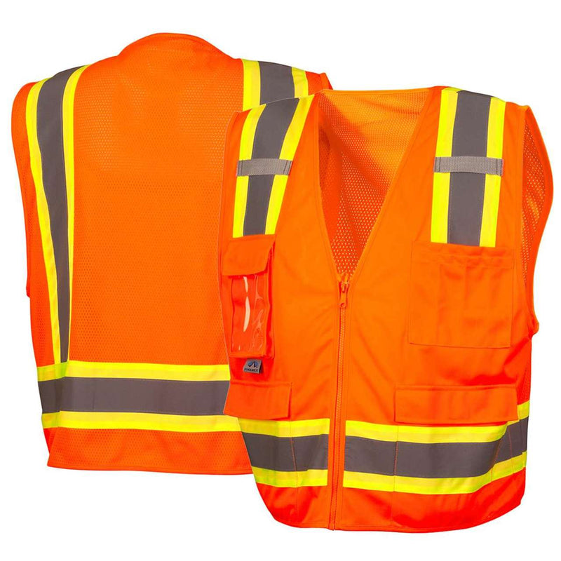 Pyramex RVZ24CP Type R Class 2 Hi-Vis Mesh Back Safety Vest, view 8 of 16