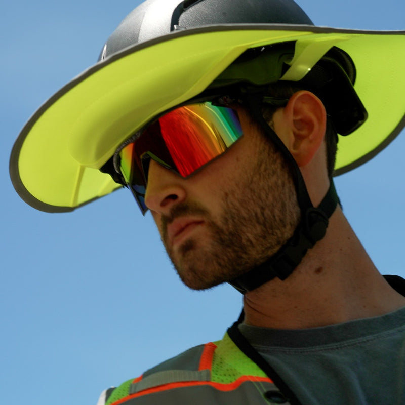 Pyramex Ridgeline Sun Shade, Hi-Vis Lime, view 2 of 5