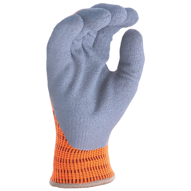 TASK CelsiHeit Hi-Vis ANSI A2 Cold Weather Latex Coated Gloves, Orange, CF10010, view 2 of 5