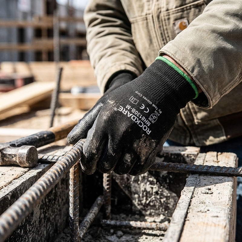 TASK 13G Black Polyurethane Coated Gloves, Black, MH8130B, view 3 of 3