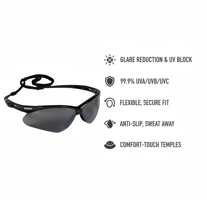 KleenGuard Nemesis Safety Glasses, Smoke Mirror Lens, 25688, view 7 of 7