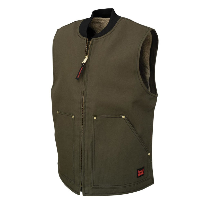 Tough Duck WV06 Men's Duck Sherpa Lined Vest, view 1 of 7