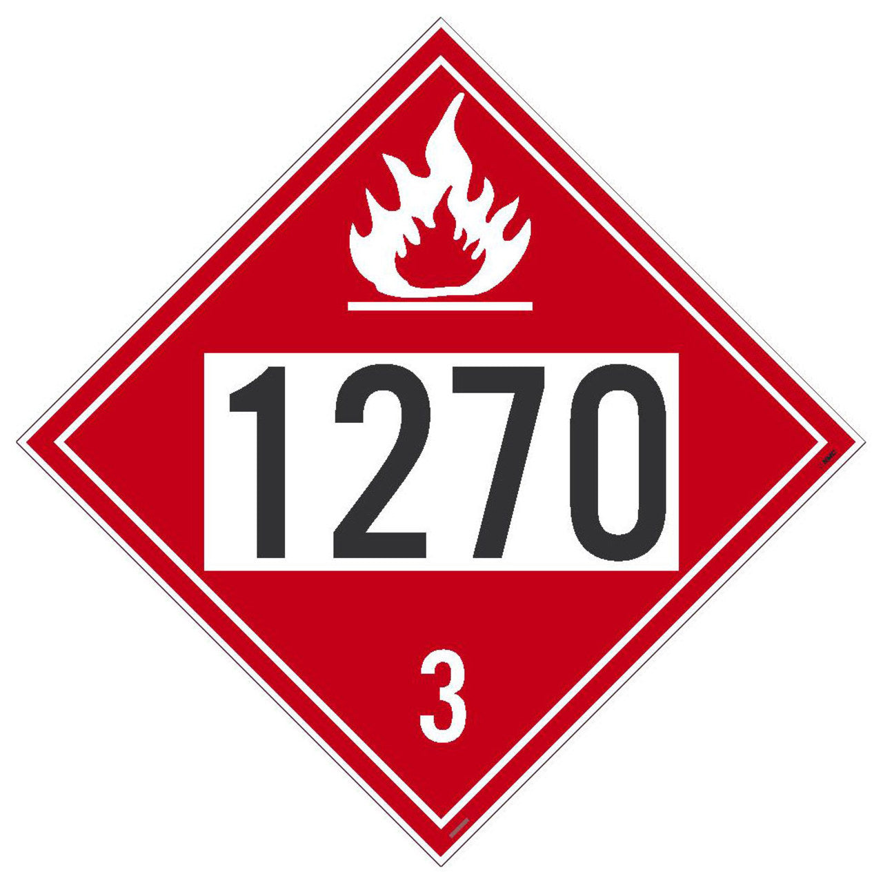 1270 3, 10.75x10.75, Pressure Sensitive Vinyl Placard