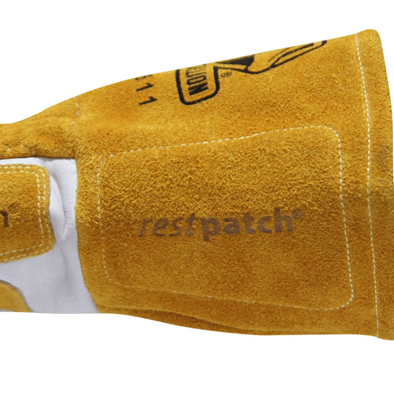 Black Stallion MIG Welding Gloves w/Reinforced Palm, GM1611-WT, Natural/White, view 5 of 6