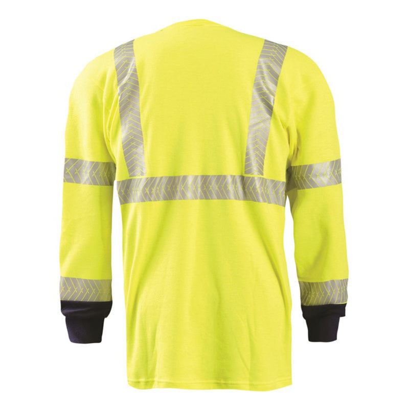OccuNomix Type R Class 3 Hi-Vis Flame Resistant OCX Tape Long Sleeve T-Shirt, FR-TM2243, view 2 of 2