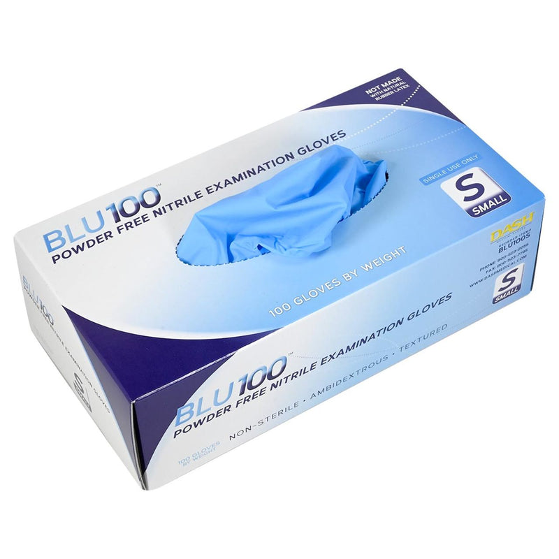 DASH BLU100 Nitrile Exam Grade Disposable Gloves, Light Blue, 4.3 mil, Box of 100, view 11 of 13