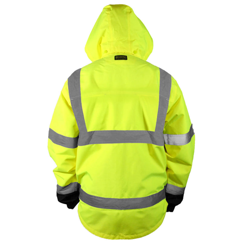 Occunomix Hi-Vis Class 3 Black Bottom Breathable Rain Jacket, SP-RSJBK, view 4 of 7