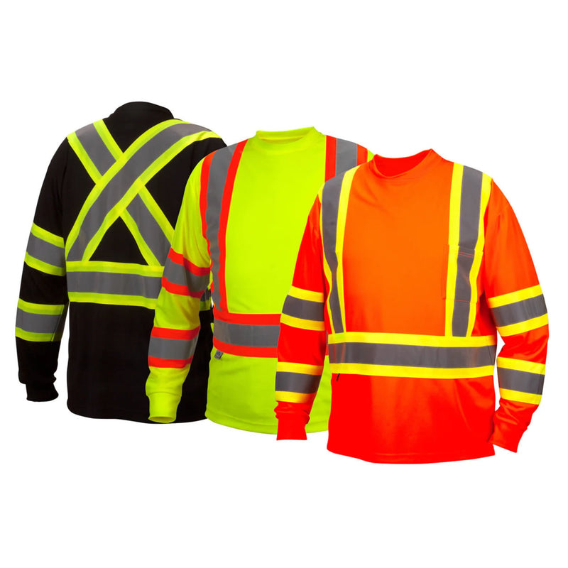 Pyramex RLCTS31 Type R Class 3 Hi-Vis Moisture Wicking Long Sleeve T-Shirt, view 3 of 9