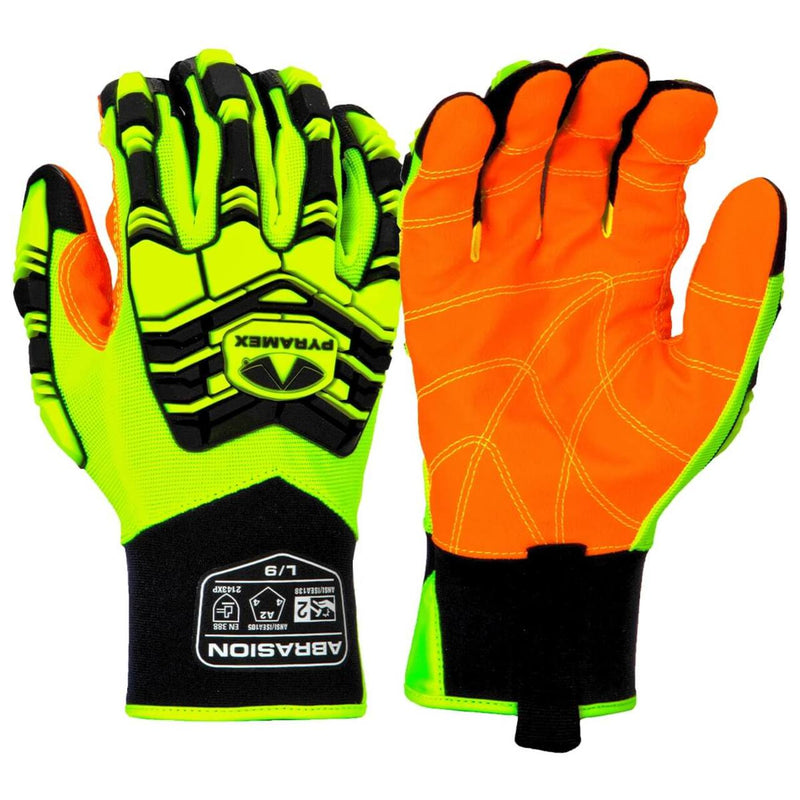 Pyramex GL806HT Synthetic Leather A2 Cut Level 2 Impact Gloves, Hi-Vis Green, view 1 of 3