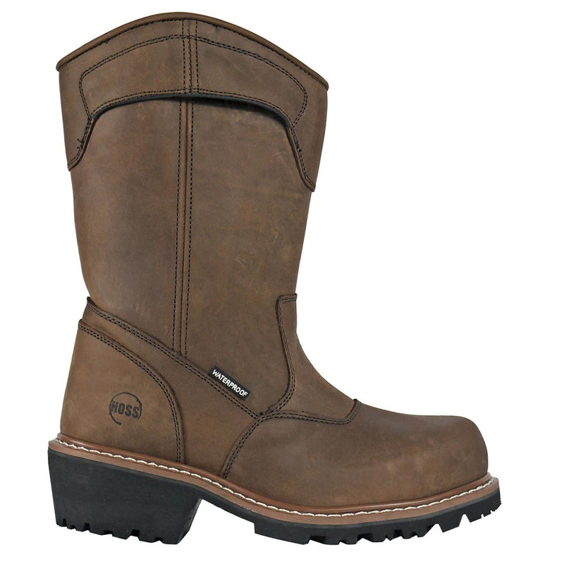 Hoss Men's Pull-On Loggers Waterproof EH Composite Toe Boots, 90211, Brown, 90211, view 4 of 8