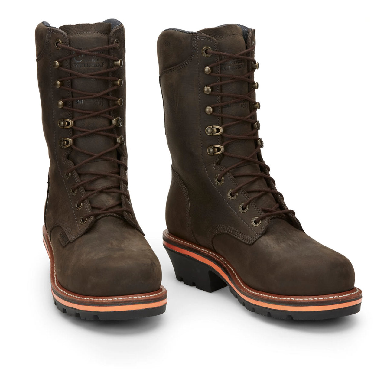 Chippewa Men's Thunderstruck 10" Logger Waterproof Insulated EH Nano Composite Toe Boots, TH1031, Brown Chippewa Men's Thunderstruck 10" Logger Waterproof Insulated EH Nano Composite Toe Boots, TH1031, Brown