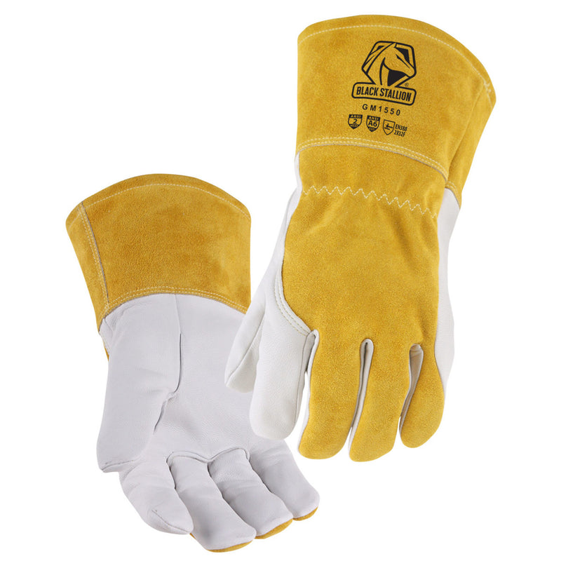 Black Stallion A6 Cut-Resistant MIG Welding Gloves, GM1550-WT, Natural/White, view 1 of 6