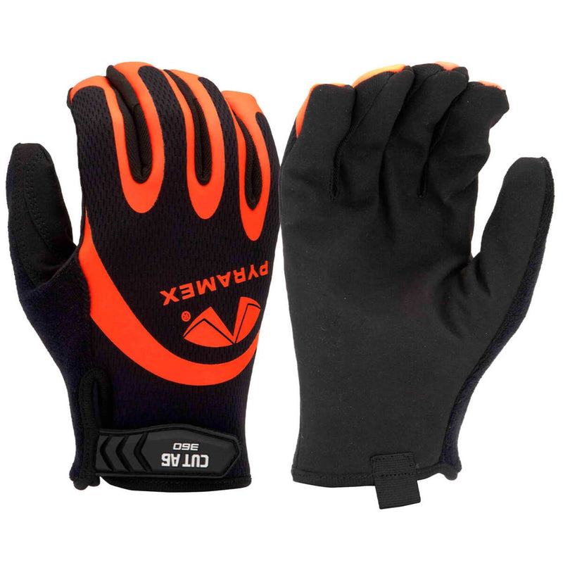 Pyramex GL105CHT Synthetic Leather A6 Cut Gloves, Hi-Vis Orange/Black, view 1 of 3