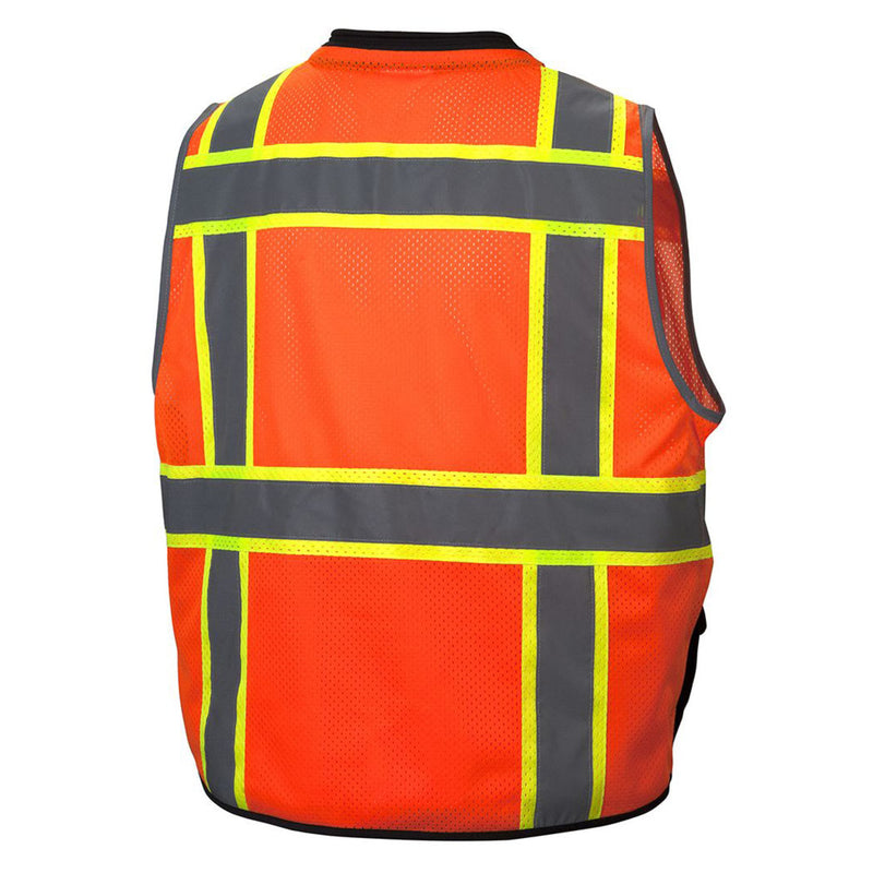 Pyramex RVZ44B Type R Class 2 Hi-Vis Two-Tone Black Bottom Mesh Safety Vest, view 4 of 6