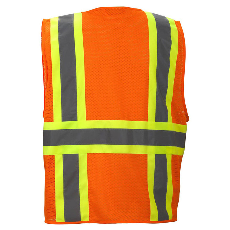 Pyramex RVZ23 Type R Class 2 Hi-Vis Two-Tone Mesh Safety Vest, view 4 of 5