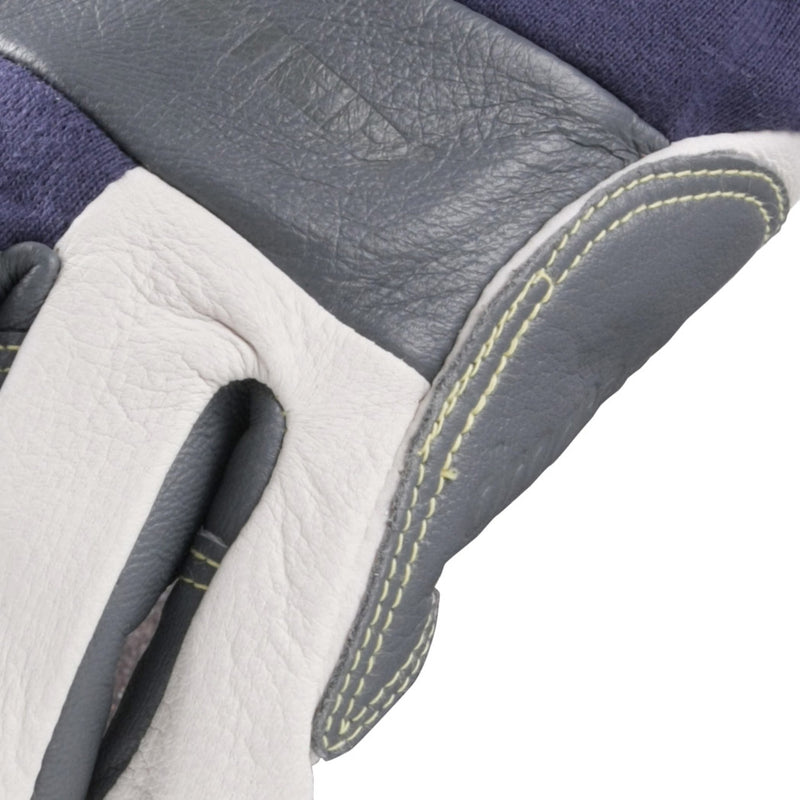 Black Stallion T50 Premium Grain Goatskin Flame Resistant TIG Welding Gloves, Blue/White/Gray, view 3 of 7
