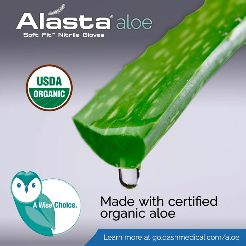 DASH Alasta Aloe Nitrile Exam Grade Disposable Gloves, Chemo Tested, Green, 3.9 mil, Box of 100, view 4 of 14