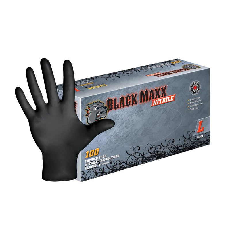 DASH Black Maxx Nitrile Disposable Exam Grade Disposable Gloves, Black, 5 mil, Box of 100, view 1 of 11