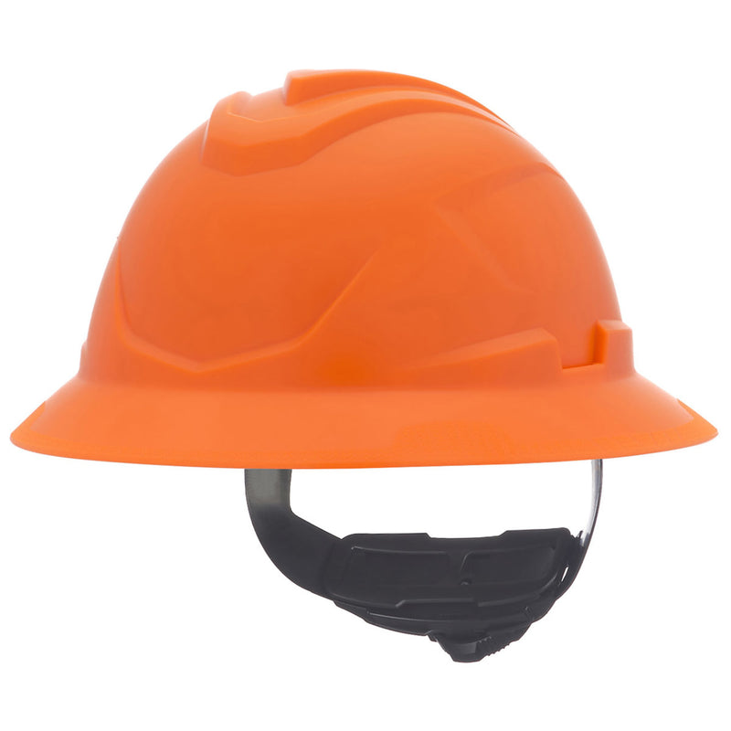 MSA V-Gard C1 Full Brim Hard Hat with Fas-Trac III Ratchet Suspension, view 8 of 15