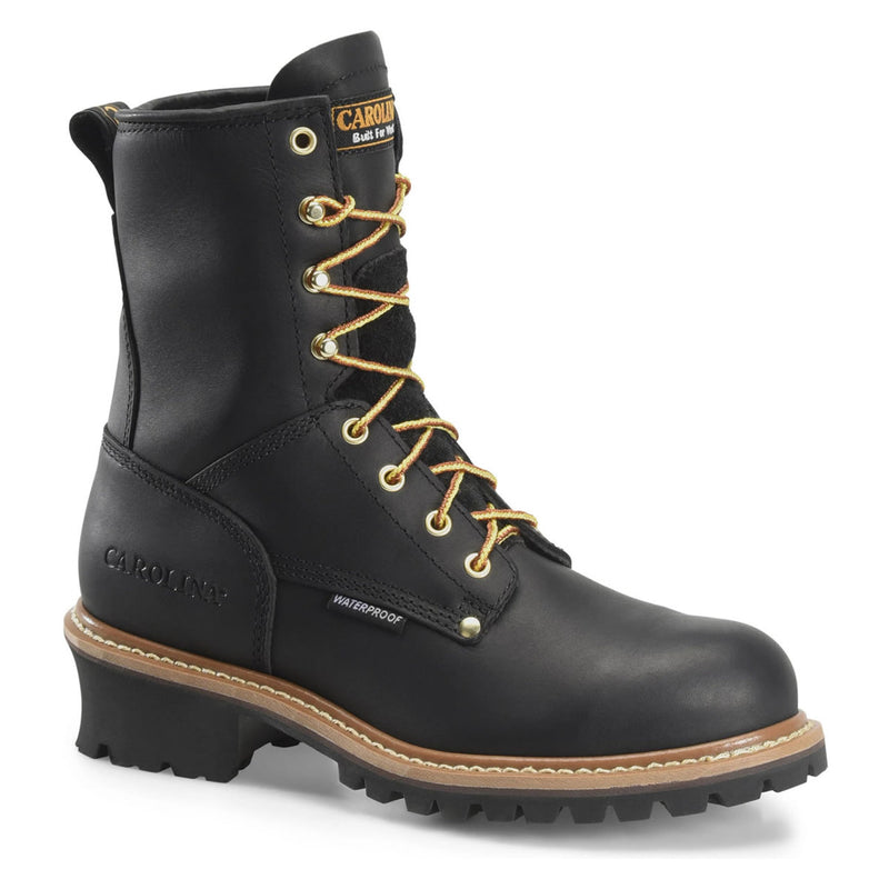 Carolina Men's Spruce 8" Logger Waterproof EH Steel Toe Boots, CA9823, Black, view 2 of 7