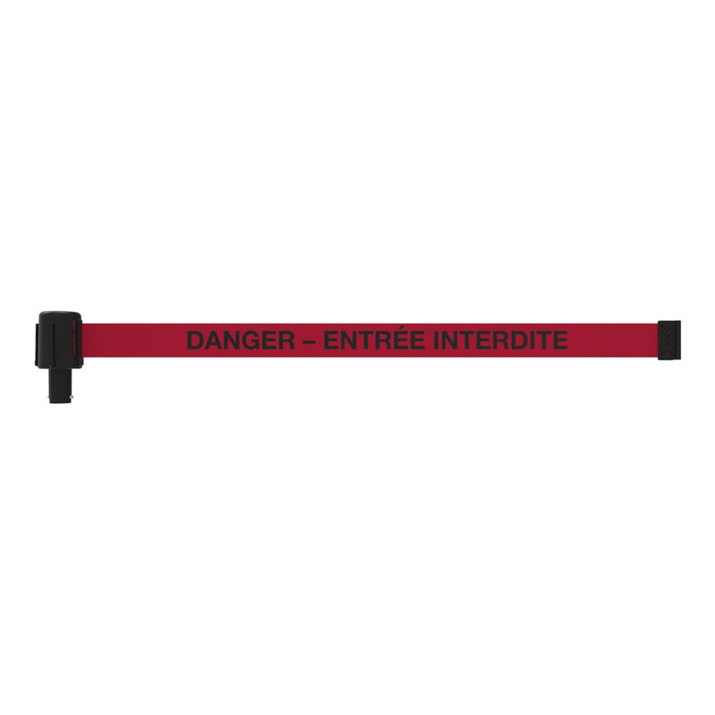 Banner Stakes 15' Long Retractable Barrier Belt, Red "DANGER – ENTRÉE INTERDITE"; Each - PL4152, view 1 of 1
