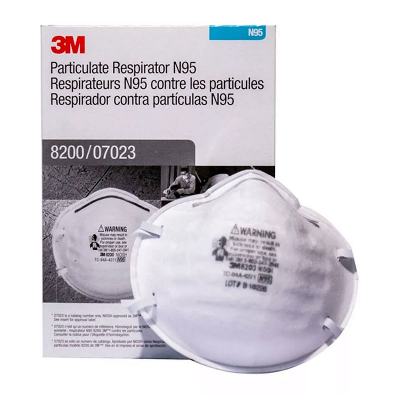 3M 8200 N95 Industrial Respirator, USA Made, White, view 3 of 4