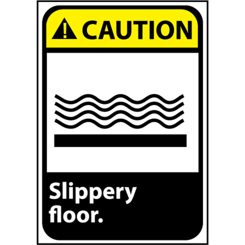 Caution Slippery Floor 14x10 Rigid Plastic Sign, view 1 of 1