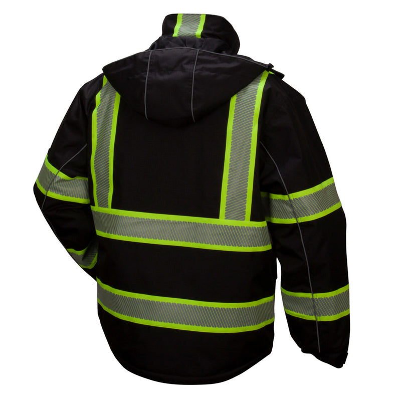 Pyramex RPB35 Type O Class 1 Enhanced Visibility Waterproof Quilted Lined Parka, view 2 of 4