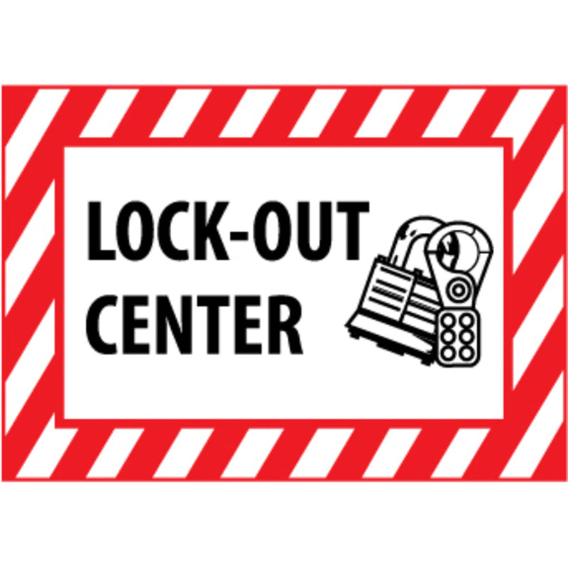 Lock-Out Center, Graphic, 7x10, Rigid Plastic Sign, view 1 of 1