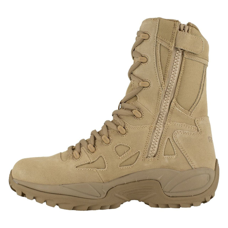 Reebok Men's 8" Rapid Response RB EH Soft Toe Stealth Boots, Tan, view 3 of 4