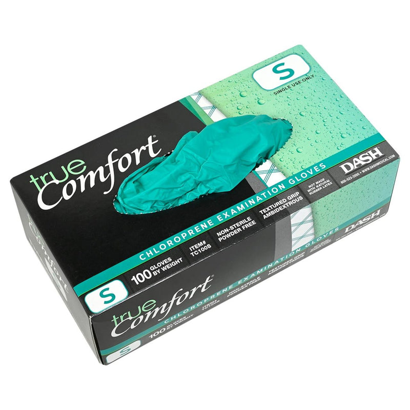 DASH True Comfort Polychloroprene Exam Grade Disposable Gloves, Green, 5.1 mil, Box of 100, view 9 of 10