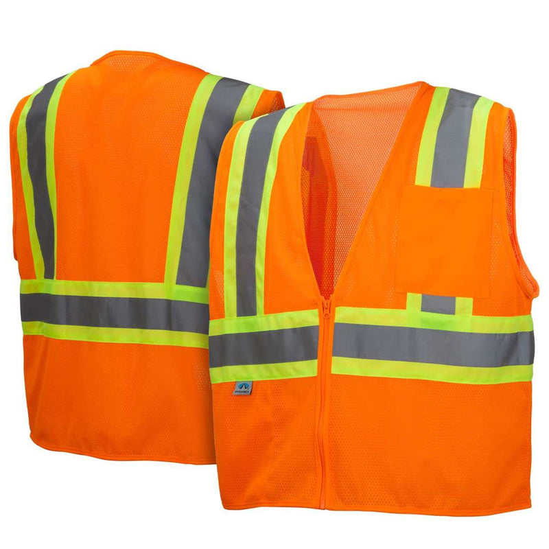 Pyramex RVZ22SE Type R Class 2 Non FR Self Extinguishing Hi-Vis Safety Vest, view 8 of 8