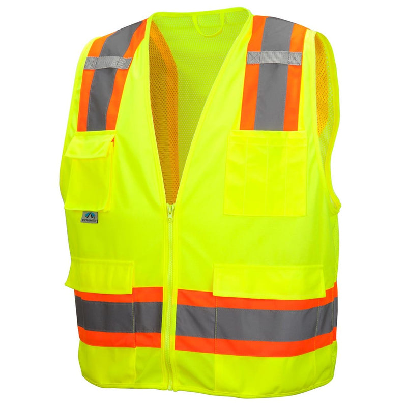 Pyramex RVZ24 Type R Class 2 Hi-Vis Surveyor's Mesh Back Safety Vest, view 4 of 7