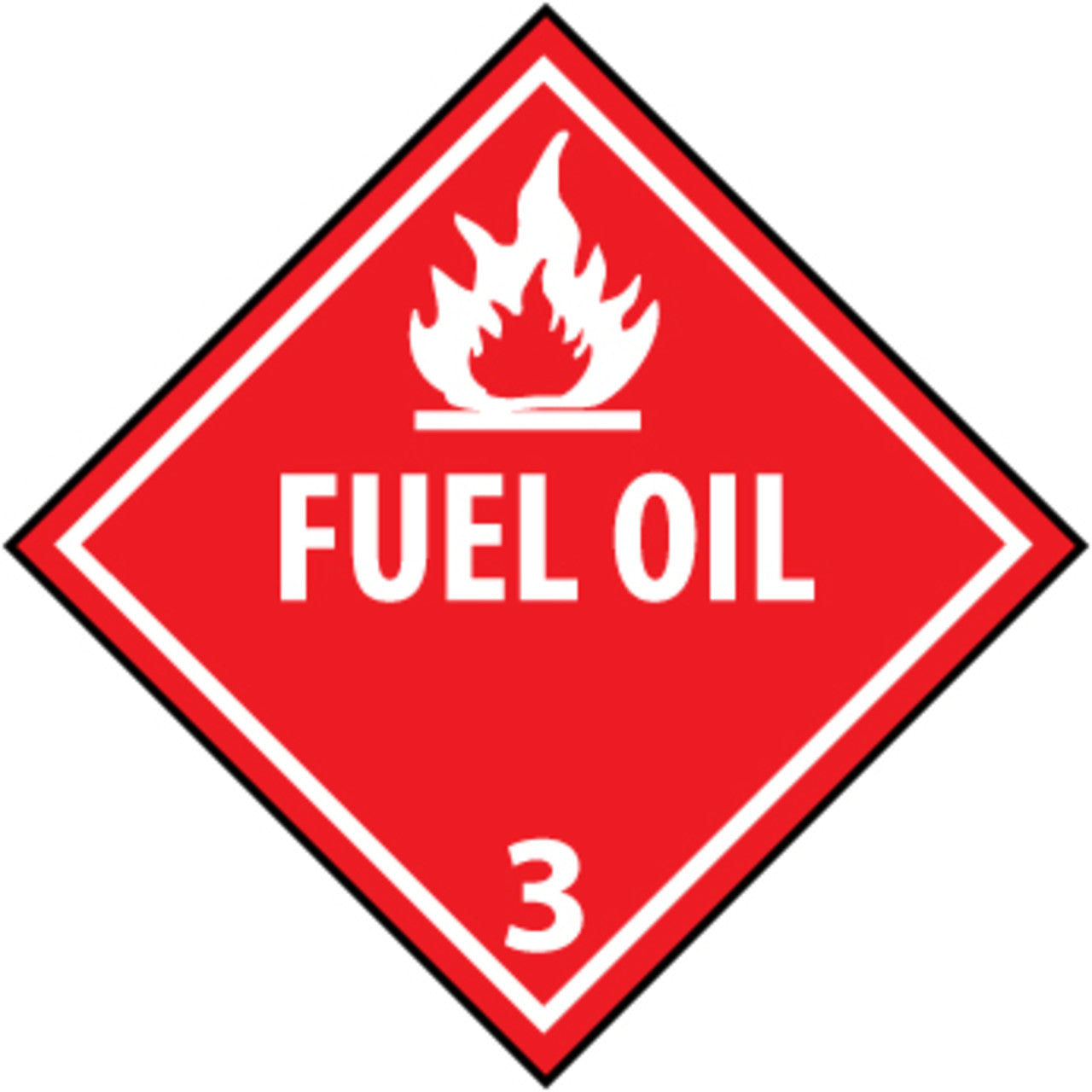Fuel Oil 3, 10.75 x 10.75, Pressure Sensitive Vinyl Placard
