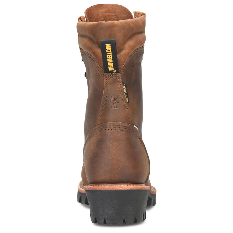 Matterhorn Men's 9" Logger Waterproof Insulated EH Composite Toe Boots, Made in USA, MT2580, Brown, view 5 of 6