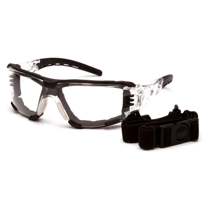 Pyramex Fyxate Foam Padded Sealed Safety Glasses, Black Temples, view 1 of 6