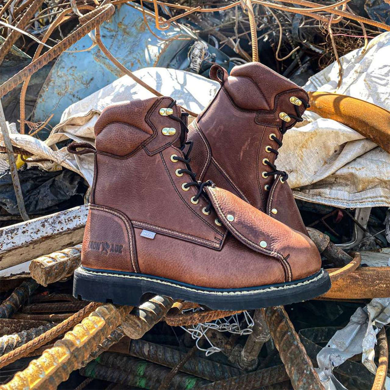 Iron Age Men's Groundbreaker 8" with External Met Guard EH Steel Toe Boots - IA5015, view 6 of 7