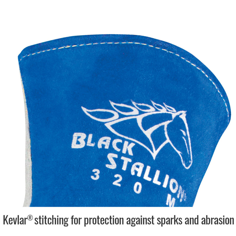 Black Stallion 320 Cowhide Stick Welding Gloves with CushionCore Liner, Blue, view 5 of 7