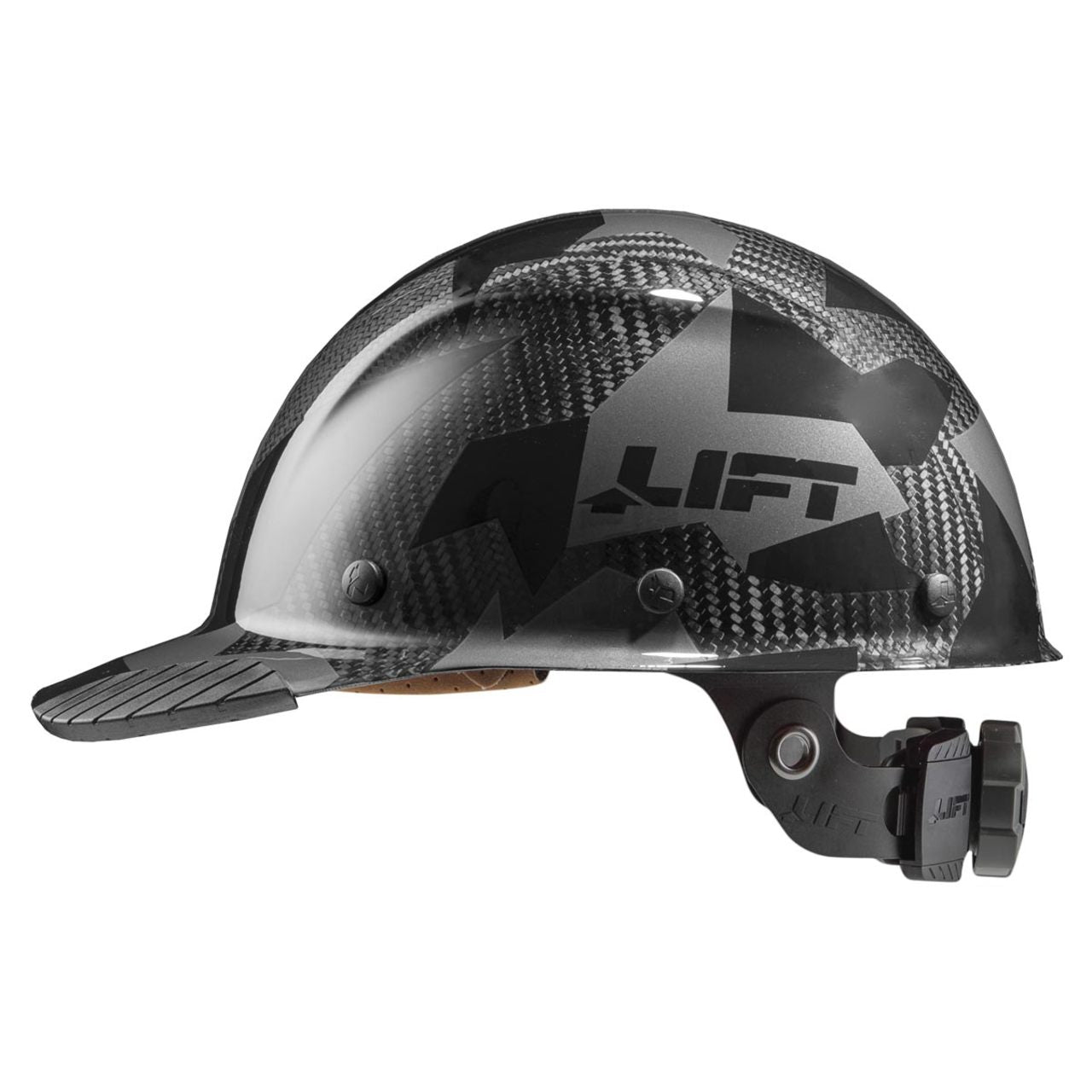 LIFT DAX Black Camo Carbon Fiber Cap Brim Hard Hat LIFT DAX Black Camo Carbon Fiber Cap Brim Hard Hat