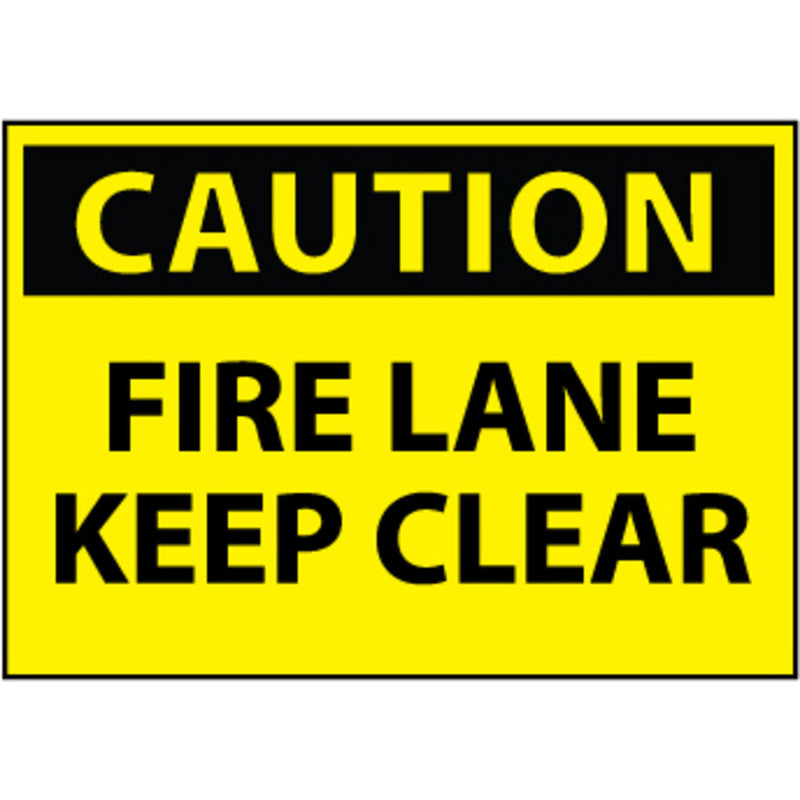 Caution Fire Lane Keep Clear 10x14 Plastic Sign, view 1 of 1