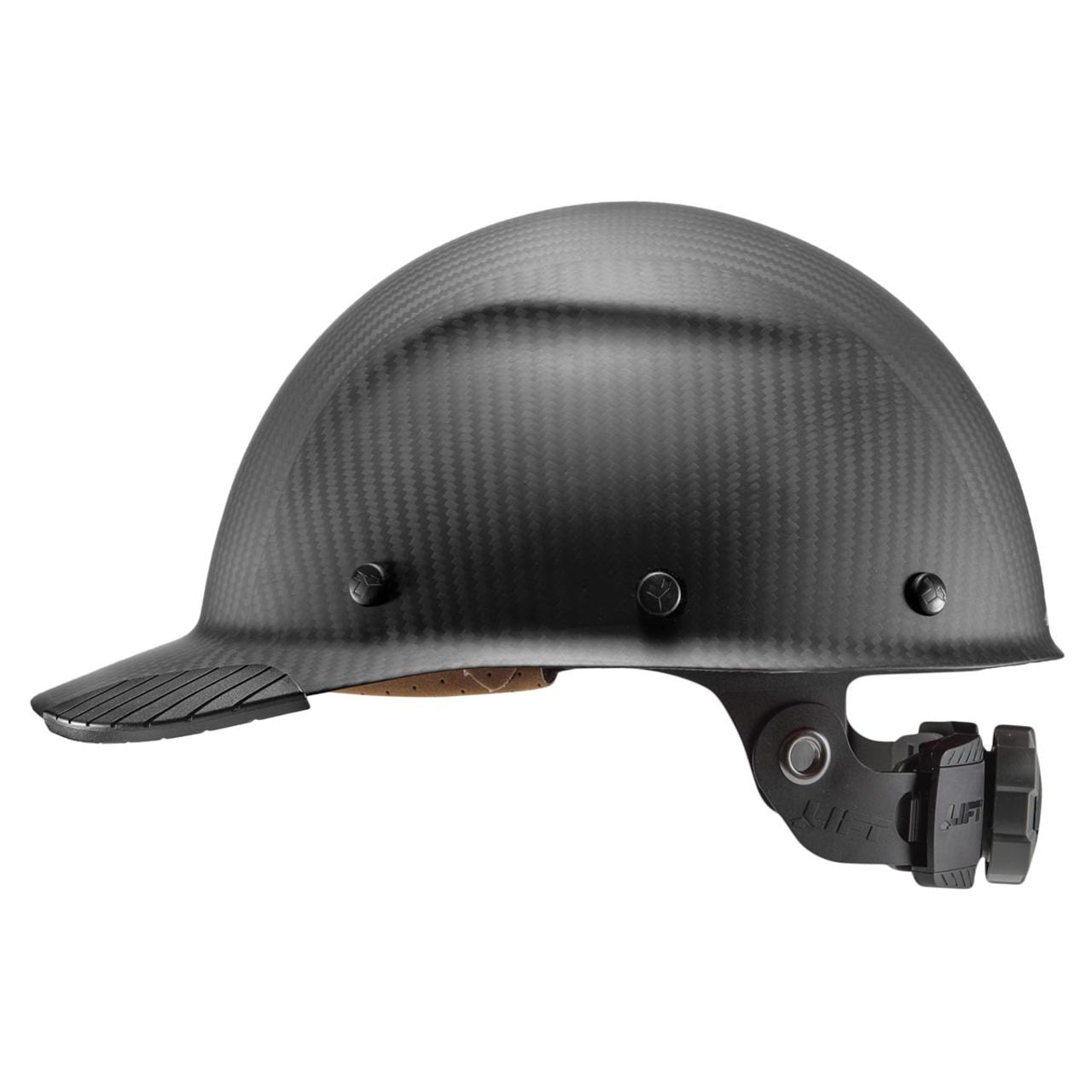 LIFT DAX Matte Black Carbon Fiber Cap Brim Hard Hat LIFT DAX Matte Black Carbon Fiber Cap Brim Hard Hat