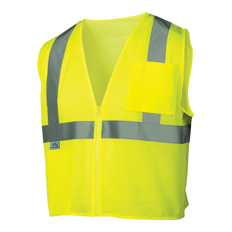 Pyramex RVZ21SE Hi-Vis Type R Class 2 Non-FR Self Extinguishing Mesh Safety Vest, view 3 of 7