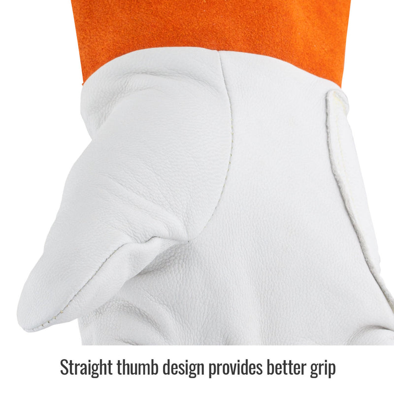 Black Stallion 25K Premium Grain Kidskin TIG Welding Gloves with DragPatch, Natural, view 2 of 5